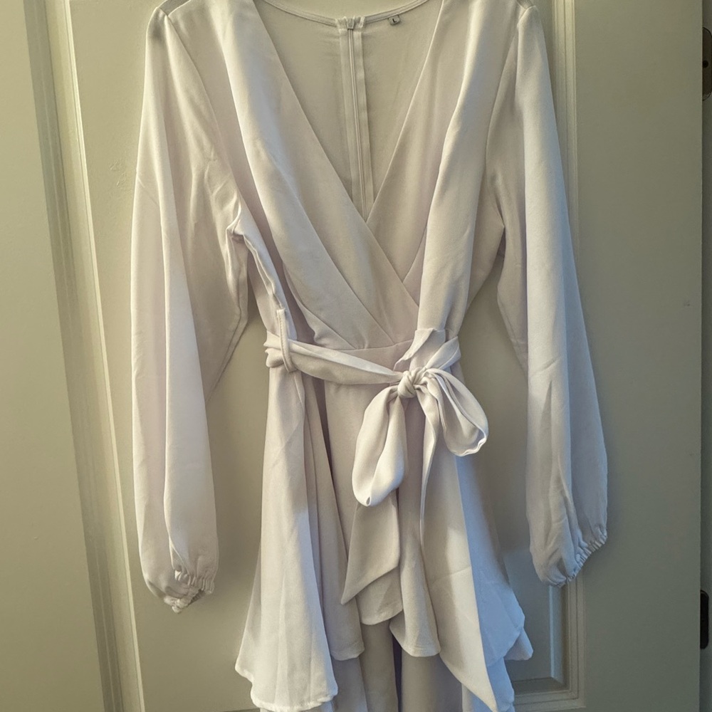 Elegant White Wrap Dress